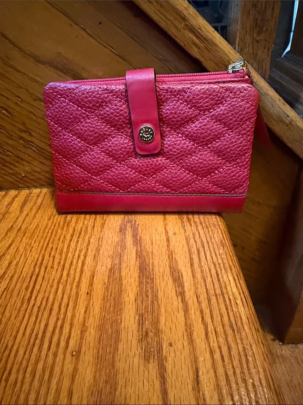 RADLEY LONDON Quilted Pink Leather Zip Wristlet